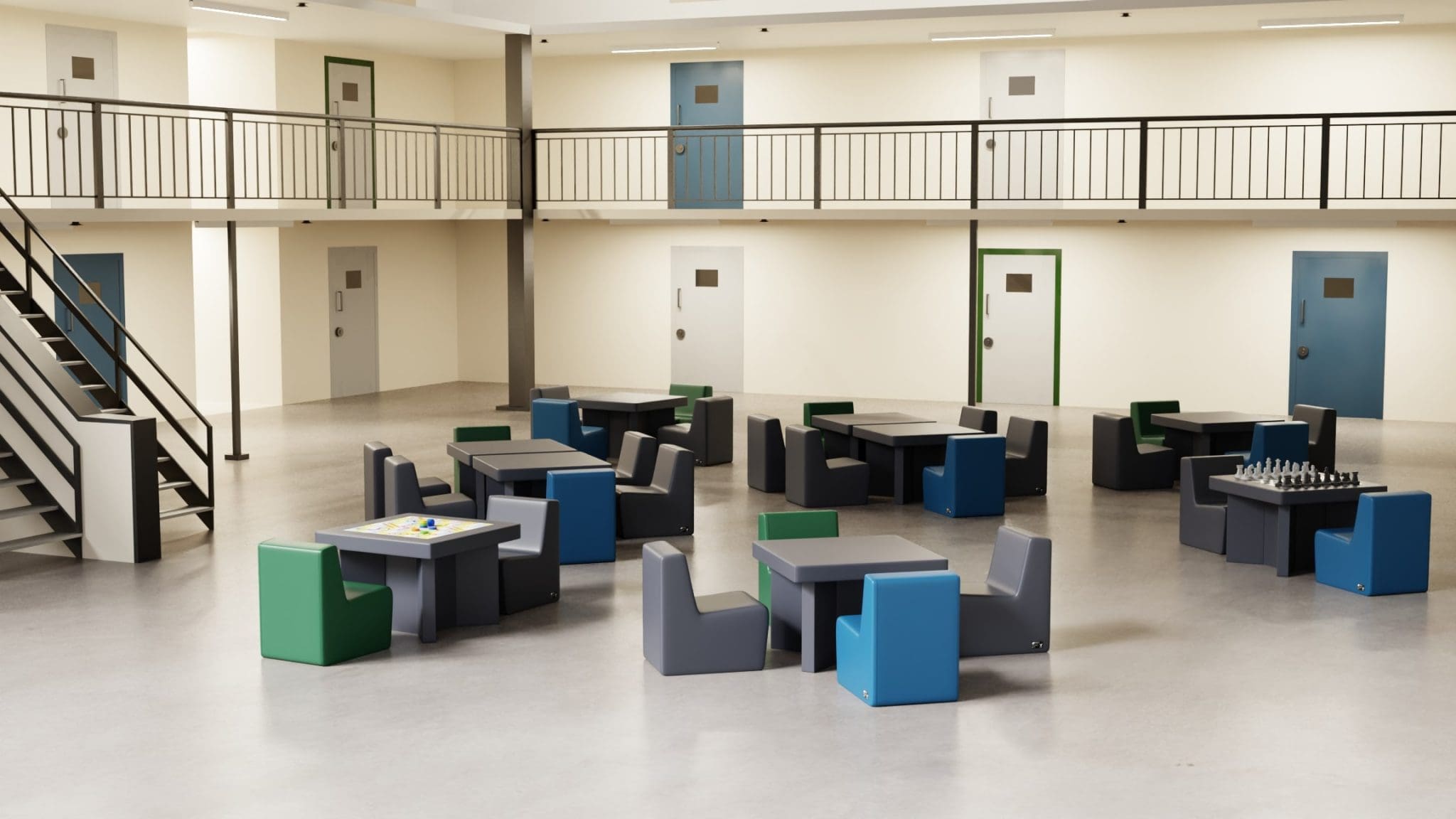 Games tables in corrections facility